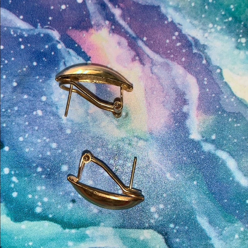 Gold Shell Earrings - image 2